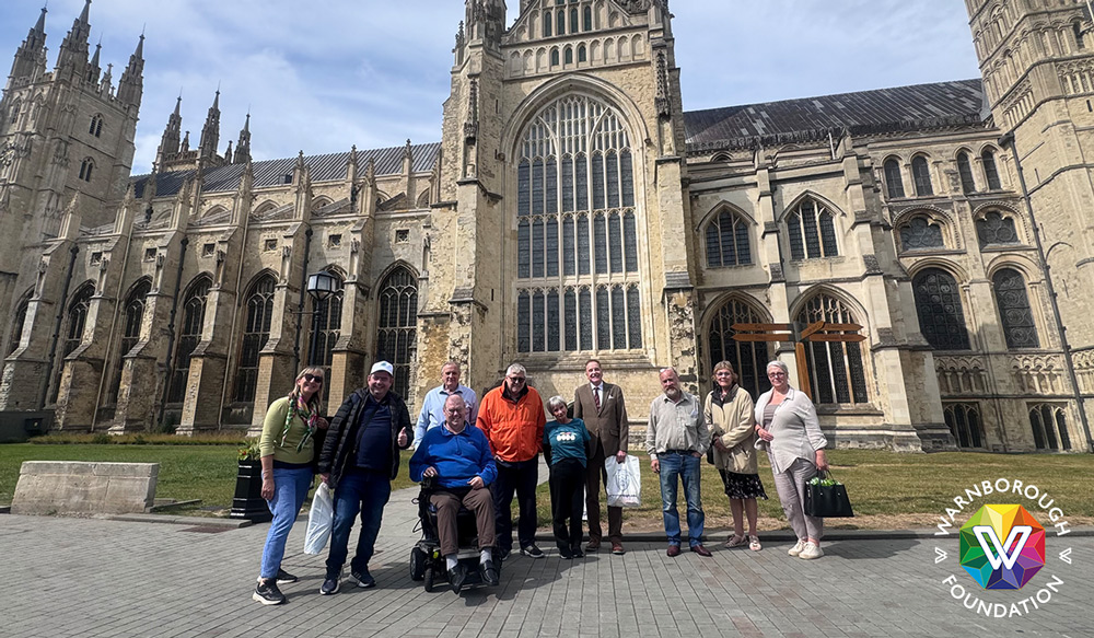 Some of the participants posing in front of the Cathedral